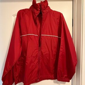 Eddie Bauer Red Windbreaker with Hood  NWT